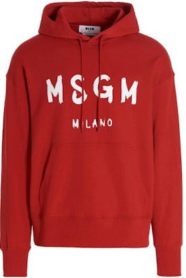 MSGM 로고 프린트 레드 후드티 긴팔 맨투맨. 2000MM51520000018 Order MSGM 로고 프린트 레드 후드티 긴팔 맨투맨. 2000MM51520000018