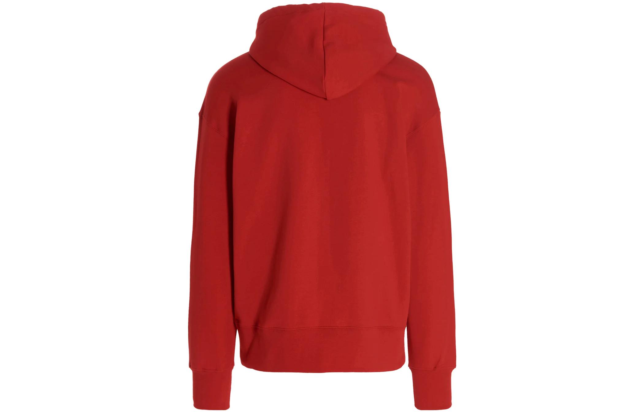 Lookbook MSGM 로고 프린트 레드 후드티 긴팔 맨투맨. 2000MM51520000018