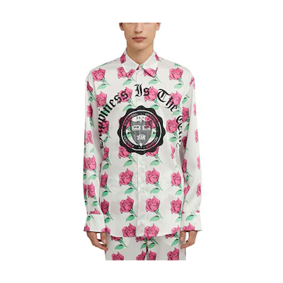 MSGM Rose Print Long Sleeve Button-Down Shirt 3540ME08A-237551-01