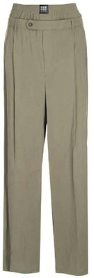 MSGM 솔리드 컬러 루즈핏 캐주얼 팬츠 올리브 그린. 3440MP06X23700937 Buy MSGM 솔리드 컬러 루즈핏 캐주얼 팬츠 올리브 그린. 3440MP06X23700937