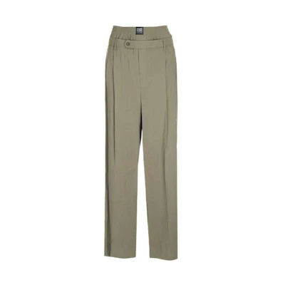 MSGM Solid Color Loose Fit Casual Pants Olive Green. 3440MP06X23700937