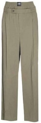 MSGM 솔리드 컬러 루즈핏 캐주얼 팬츠 올리브 그린. 3440MP06X23700937 Order MSGM 솔리드 컬러 루즈핏 캐주얼 팬츠 올리브 그린. 3440MP06X23700937