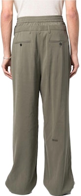 MSGM 솔리드 컬러 루즈핏 캐주얼 팬츠 올리브 그린. 3440MP06X23700937 Shop MSGM 솔리드 컬러 루즈핏 캐주얼 팬츠 올리브 그린. 3440MP06X23700937