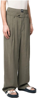 MSGM 솔리드 컬러 루즈핏 캐주얼 팬츠 올리브 그린. 3440MP06X23700937 Purchase MSGM 솔리드 컬러 루즈핏 캐주얼 팬츠 올리브 그린. 3440MP06X23700937