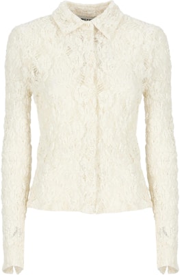 MSGM 화이트 레이스 칼라 긴소매 버튼업 셔츠. 3741MDE06247624-02 Buy MSGM 화이트 레이스 칼라 긴소매 버튼업 셔츠. 3741MDE06247624-02