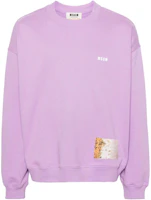 MSGM Back Graphic Purple Unisex Sweatshirt with Ribbed Trim 3646MM01247299-70 MSGM Back Graphic Purple Unisex Sweatshirt with Ribbed Trim 3646MM01247299-70