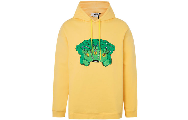 MSGM Bear Graphic Hoodie Yellow () 2940MM171-207599-06