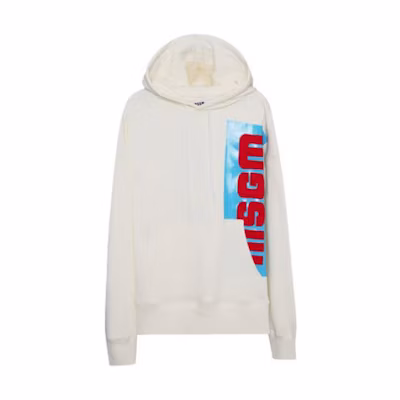 MSGM Beige Oversized Hoodie with Printed Design 3340MM186227799-02