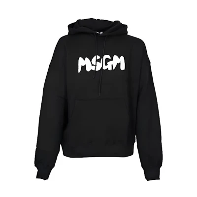 MSGM Black Casual Long Sleeve Sweatshirt with Letter Print 3540MM10123779999