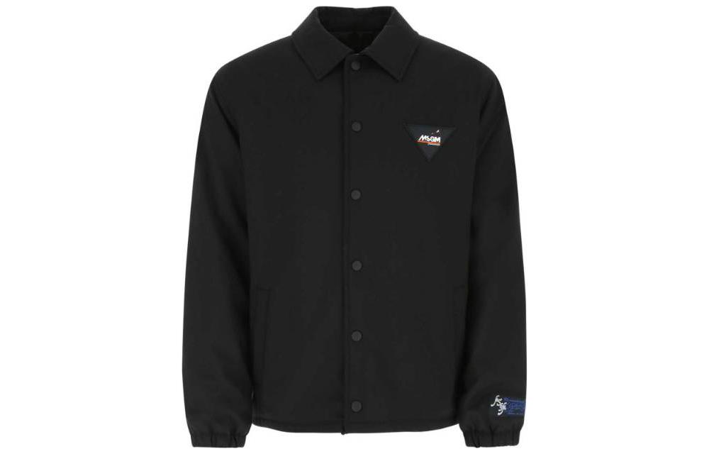 MSGM Black Collared Long-Sleeve Jacket 3140MH07217508-99