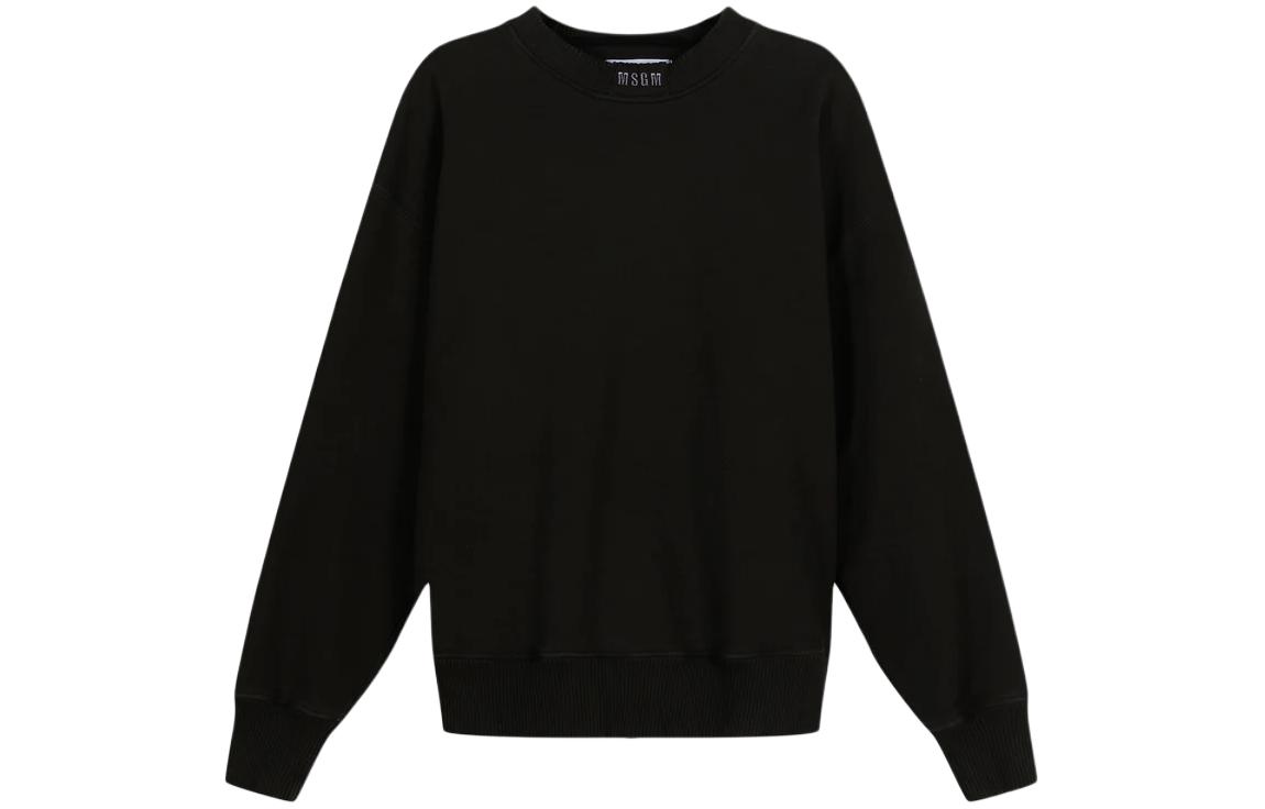 MSGM Black Crewneck Sweatshirt with Logo Print 3140MM83-217595-99
