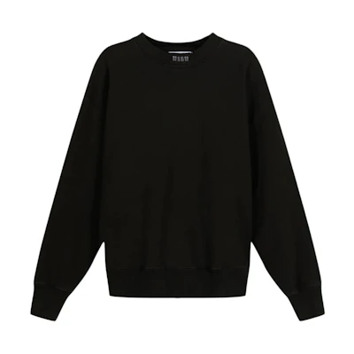 MSGM Black Crewneck Sweatshirt with Logo Print 3140MM83-217595-99