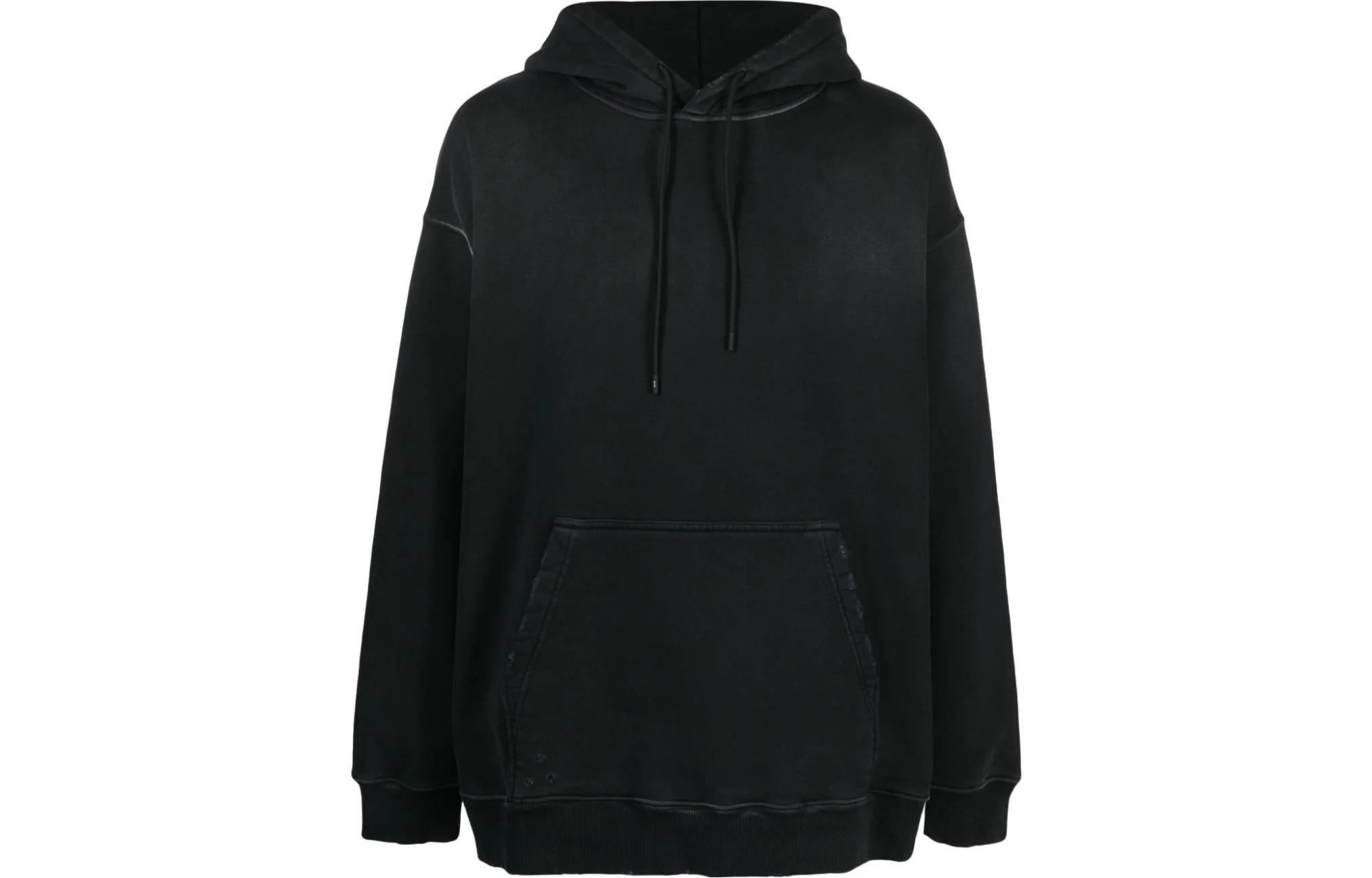 MSGM Black Faded Effect Hoodie Long Sleeve 3540MM87237599-BLACK