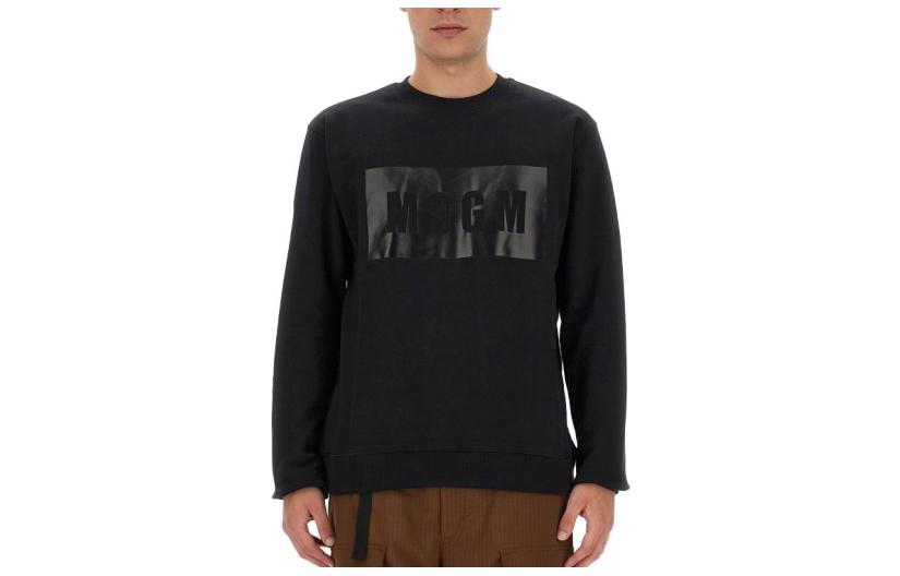 MSGM Black Graphic Print Loose Fit Long Sleeve Sweatshirt 3540MM5232377-99