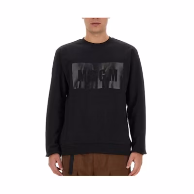MSGM Black Graphic Print Loose Fit Long Sleeve Sweatshirt 3540MM5232377-99