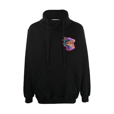 MSGM Black High-Neck Monster Patch Pullover Sweatshirt 2940MM212207599-99