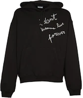 MSGM Black Hoodie with Letter Print Design 3740MM140-247795-99 MSGM Black Hoodie with Letter Print Design 3740MM140-247795-99
