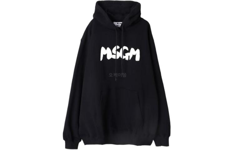 MSGM Black Letter Logo Hoodie Long Sleeve Pullover 3541MDM15523779999