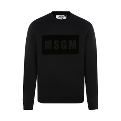 MSGM Black Pullover Sweatshirt with Logo Print 2940MM172-207599