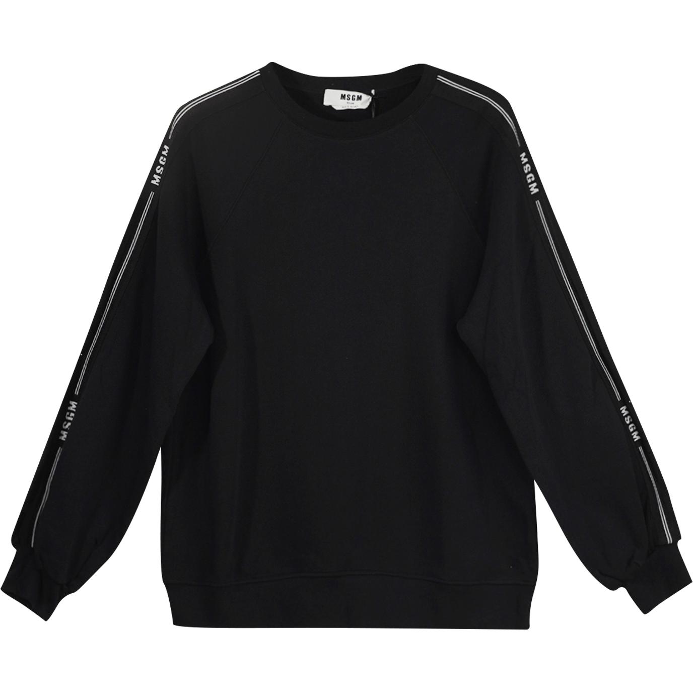 MSGM Black Raglan Sleeve Pullover Sweatshirt Unisex 3041MDM178217299-99