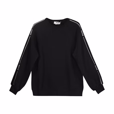 MSGM Black Raglan Sleeve Pullover Sweatshirt Unisex 3041MDM178217299-99