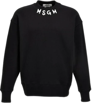 MSGM Black Sweatshirt with Solid Color Letter Print 3540MM116-237799-99 Buy MSGM Black Sweatshirt with Solid Color Letter Print 3540MM116-237799-99