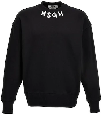 MSGM Black Sweatshirt with Solid Color Letter Print 3540MM116-237799-99 Order MSGM Black Sweatshirt with Solid Color Letter Print 3540MM116-237799-99