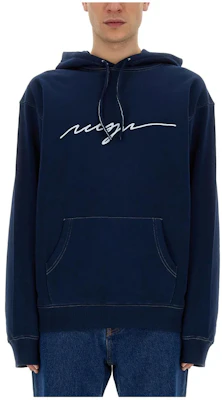 MSGM Blue Hoodie Sweatshirt with Cursive Design 3640MM9824700089 Buy MSGM Blue Hoodie Sweatshirt with Cursive Design 3640MM9824700089