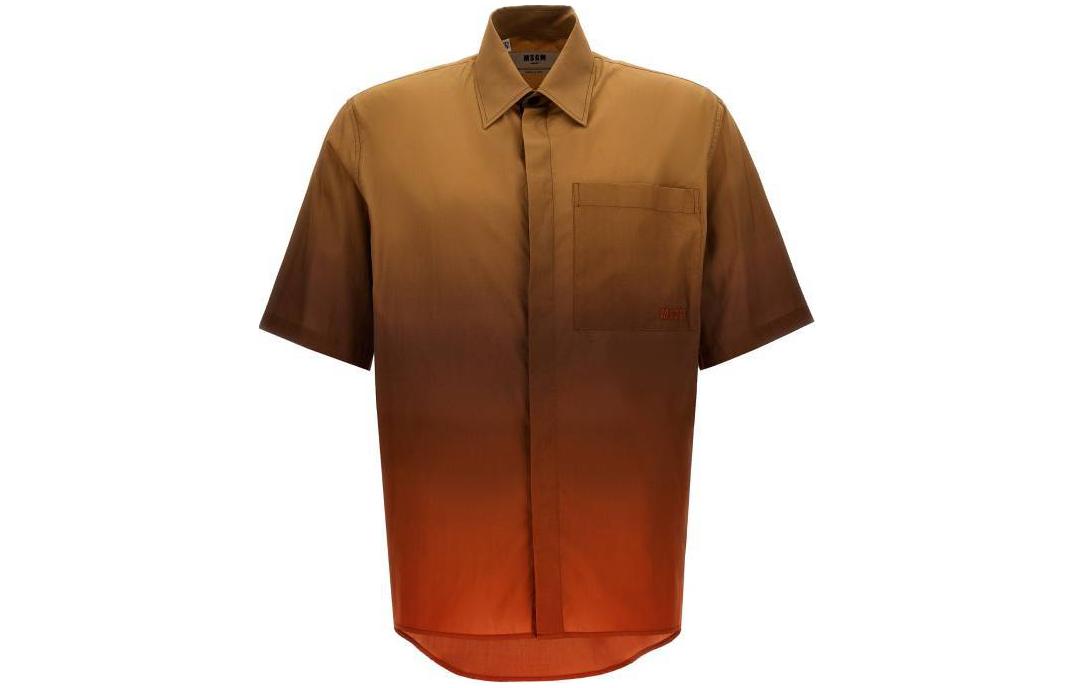 Order MSGM 男士多色拼接寬鬆短袖襯衫 3640ME17X247057-23