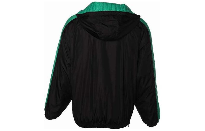 Lookbook MSGM Jaket Hoodie Lengan Panjang Warna Blok Hitam Half-Zip. 2940MH02RY-207515-99