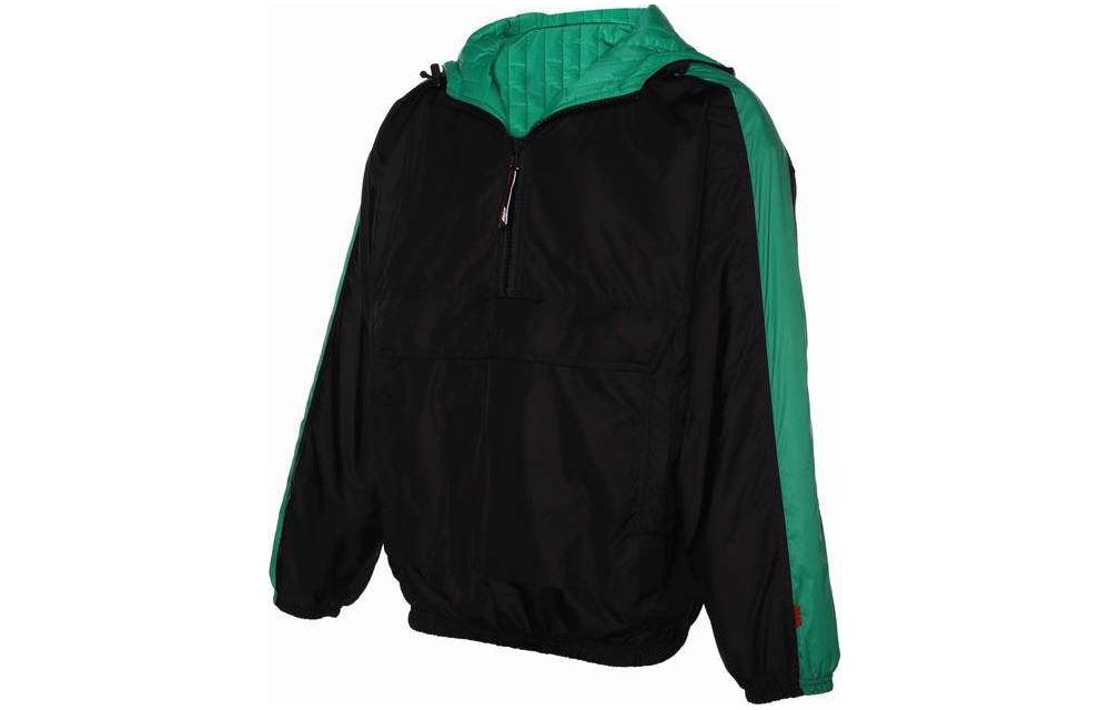 Shop MSGM Jaket Hoodie Lengan Panjang Warna Blok Hitam Half-Zip. 2940MH02RY-207515-99