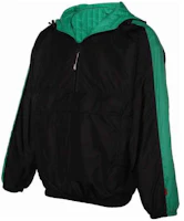 Shop MSGM 拼色半拉鍊長袖連帽外套 黑色 2940MH02RY-207515-99