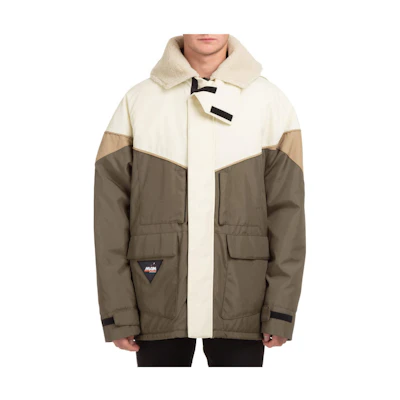 MSGM Colorblock Hooded Jacket Green Mens 3140MH06XY-217511-37