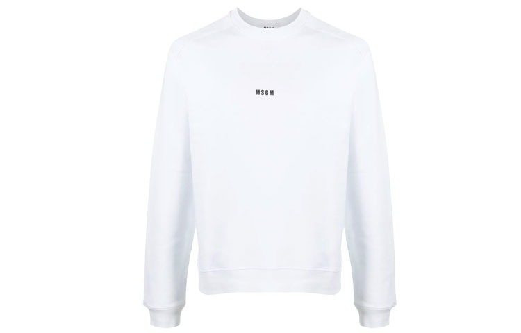 MSGM Contrast Logo Pullover Hoodie White 3040MM69217099-01