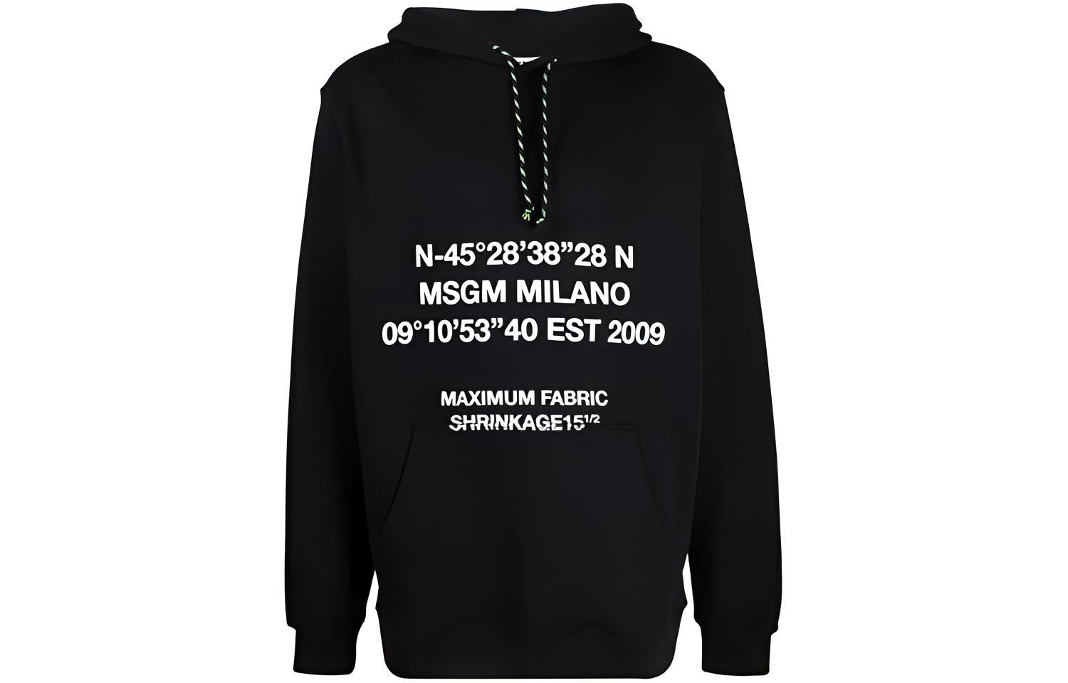 MSGM Coordinates Print Hoodie Black Mens 3140MM182217599-99