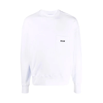 MSGM Crewneck Logo Pocket Sweatshirt White - 3040MM71217099-01