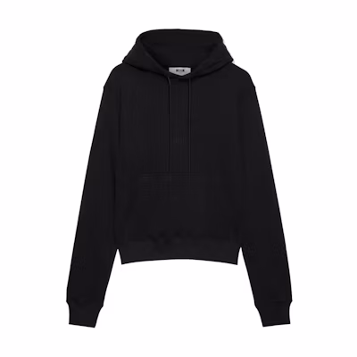MSGM Embroidered Logo Hoodie Black 3740MM12324779999