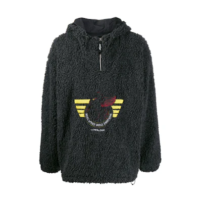 MSGM Faux Fur Fleece Hoodie Jacket Men’s Deep Gray 2740MH21X195502-98