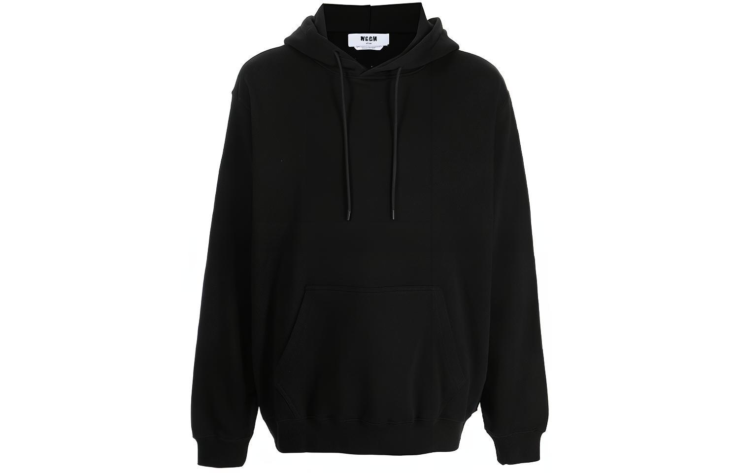 MSGM FW21 Black Loose-Fit Hoodie with Letter Logo Design 2000MM535200000-99