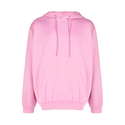 MSGM FW21 Contrast Logo Sweatshirt Solid Color Bright Pink 3140MM535217599-13