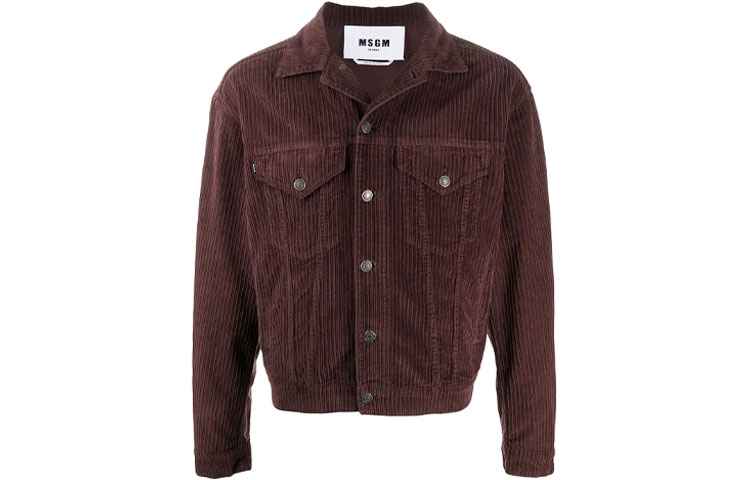 MSGM FW21 Corduroy Short Button-Up Jacket Brown 2940MH52T-207737-30