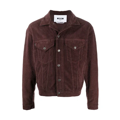 MSGM FW21 Corduroy Short Button-Up Jacket Brown 2940MH52T-207737-30