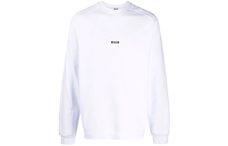 MSGM FW21 Logo Crewneck Long Sleeve Sweatshirt White () 2000MM503200000-01