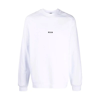 MSGM FW21 Logo Crewneck Long Sleeve Sweatshirt White () 2000MM503200000-01