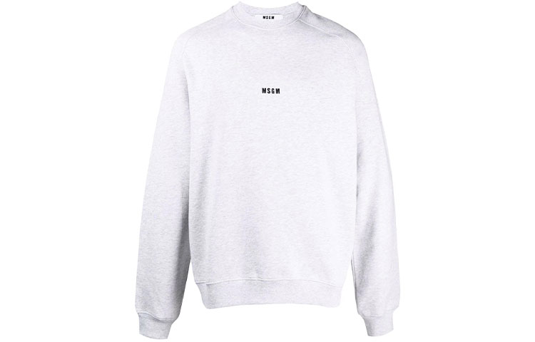 MSGM FW21 Logo Crewneck Pullover Sweatshirt Grey () 2000MM503200004-94