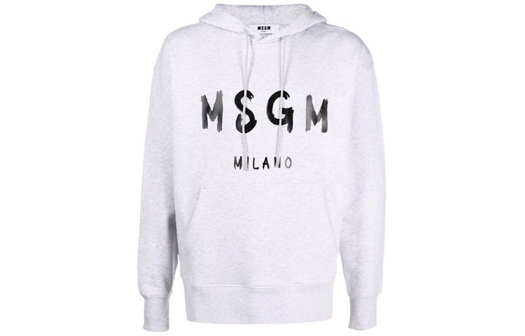 MSGM FW21 Logo Print Oversized Sweatshirt Grey Men 2000MM515200004-94