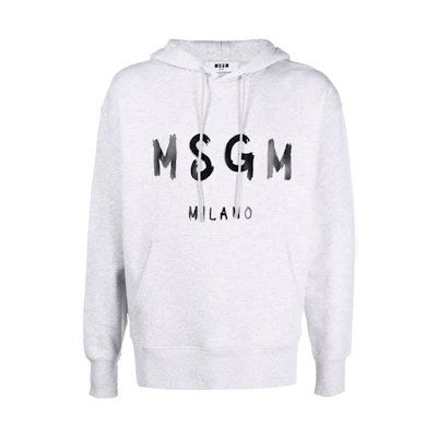 MSGM FW21 Logo Print Oversized Sweatshirt Grey Men 2000MM515200004-94