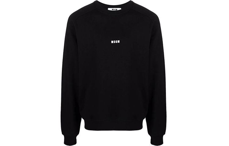 MSGM FW21 Logo Solid Color Sweatshirt Black () 2000MM503200000-99