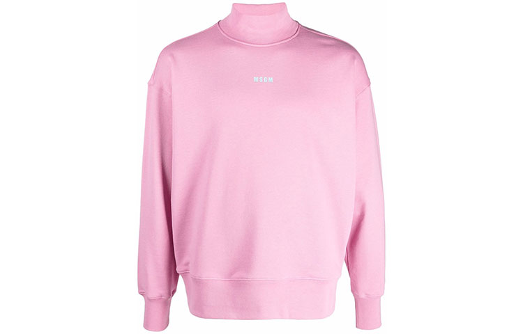 MSGM FW21 Logo Turtleneck Pullover Sweatshirt Pink () 3140MM508217599-13