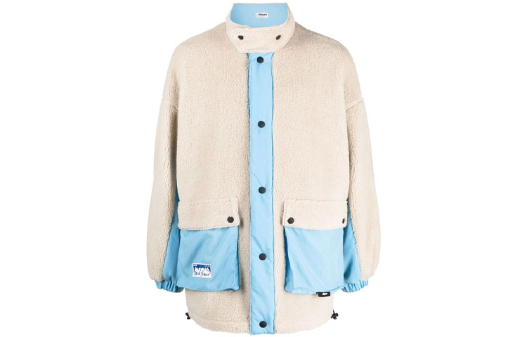 MSGM FW21 Reversible Faux Shearling Jacket White Loose Fit 3140MH12R217700-04